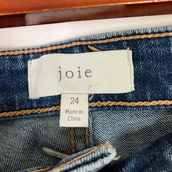 Joie | Skinny Jeans Large Pockets Zip Ankle Dark Wash Cotton Blend Womens 24 - Picture 4 of 9